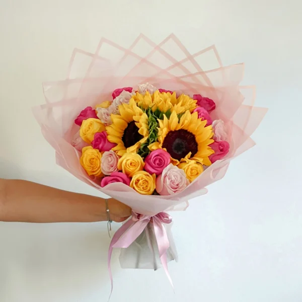 mon cher ramo flores bouquet rosas girasoles arreglo floral floristeria hechizos amor