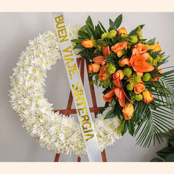 Coronas Fúnebres con flores y rosas exequiales a domicilio en Bogotá