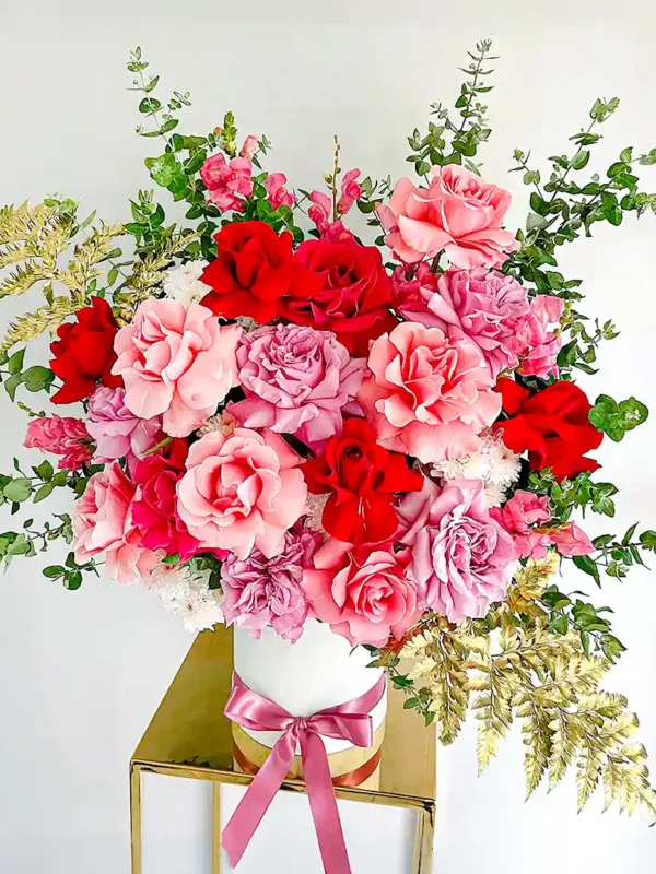 amour infini ramo rosas rojas rosada elegante