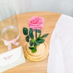 vie rose rosa preservada rosada base madera bogota