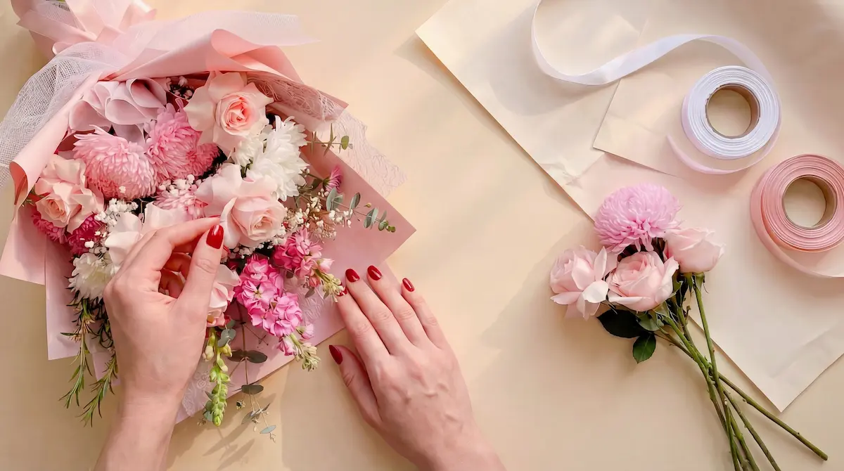 Flores frescas para arreglos florales en floristería de Bogotá